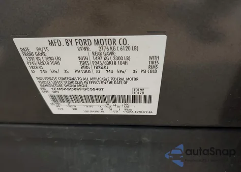 2015 Ford Explorer Xlt from USA, damaged, VIN 1FM5K8D86FGC55407